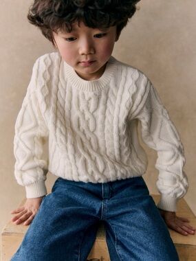 Sezane Victor Jumper Enfant Ecru - Size 4Y